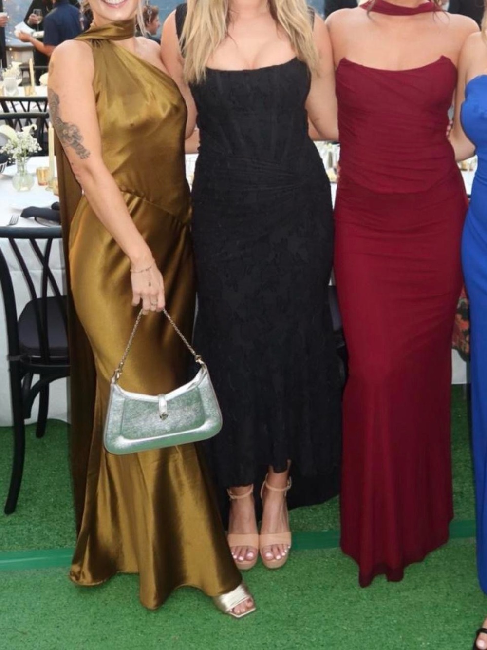 Retrofete Mustard One-Shoulder Satin Maxi Dress - Picture 5 of 8